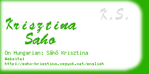 krisztina saho business card